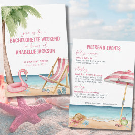 Invitación Beach Destination Bachelorette Weekend