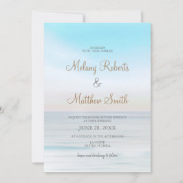 Invitación Beach Front Seaside Beach Themed Wedding