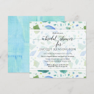 Invitación Beach Glass Moderno Terrazzo Retro Bridal Shower