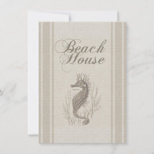 Invitación Beach House Seahorse Seashore