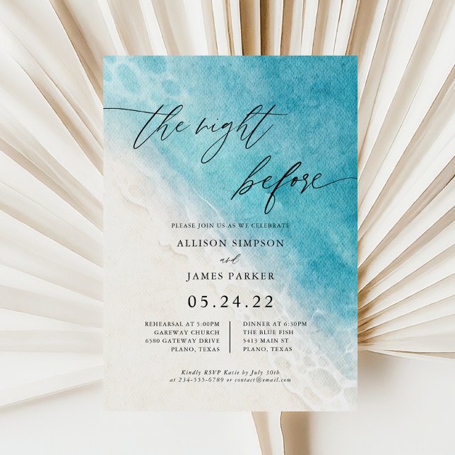 Invitación Beach La Noche Antes De La Cena De Ensayos (Subido por el creador)