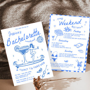 Invitación Beach Last Toast Funky Bachelorette Weekend