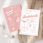 Invitación Beach Last Toast Pink Bachelorette Weekend<br><div class="desc">Invitación a fin de semana de bachillerato rosa de la última tostada de playa</div>