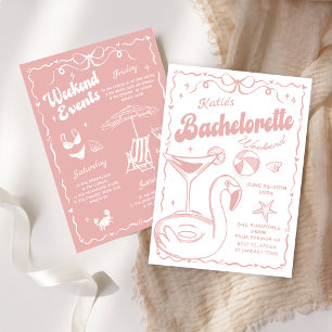 Invitación Beach Last Toast Pink Bachelorette Weekend