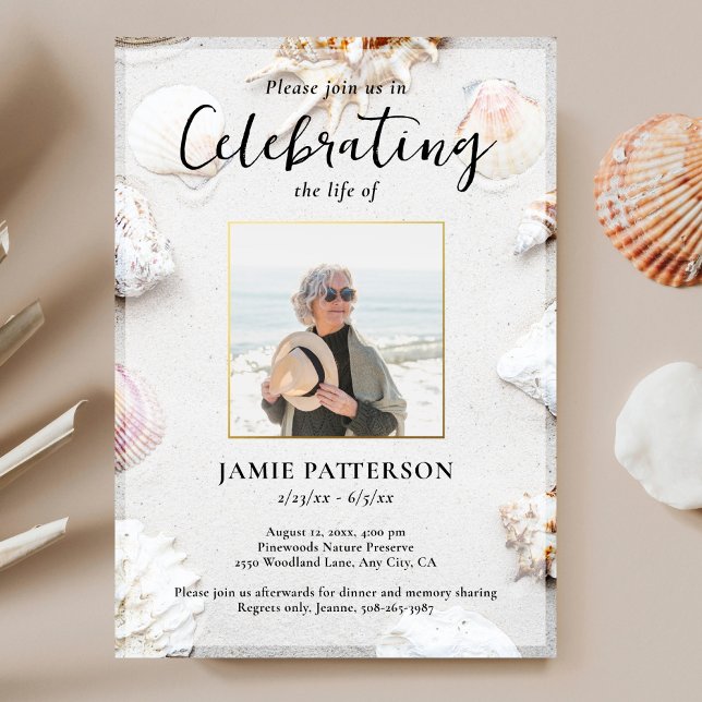 Invitación Beach Lover Celebration of Life Photo, Funeral (Subido por el creador)
