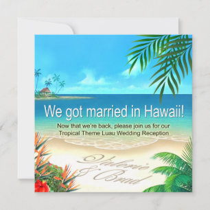 Invitación Beach Luau Hawaii Recepción recibe los nombres en 