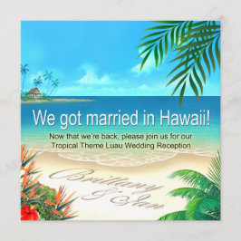 Invitación Beach Luau Hawaii Recepción recibe nombres en la a