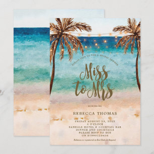 Invitación beach Miss to Mrs bridal ducha guest