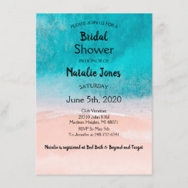Invitación Beach Ocean Blue Seaside Wedding Shower