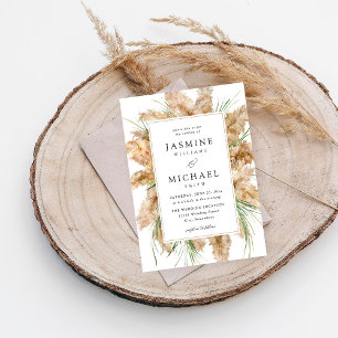 Invitación Beach Pampas Grass Boho Boda 2