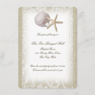 Invitación Beach Pearl and Lace Recepción