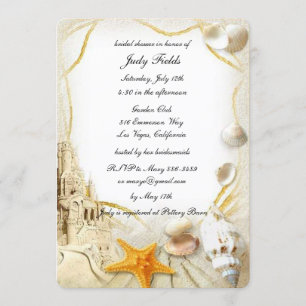 Invitación Beach Sand Castle Boda Bridal Shower Card