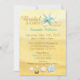 Invitación Beach Sand Seashell Beach Bridal Shower
