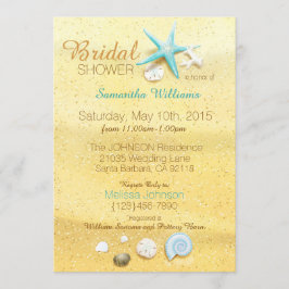 Invitación Beach Sand Seashell Beach Bridal Shower