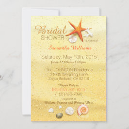 Invitación Beach Sand Seashell Beach Bridal Shower