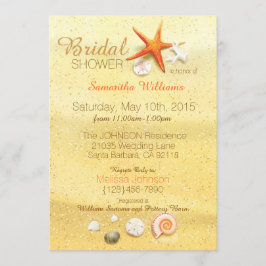 Invitación Beach Sand Seashell Beach Bridal Shower