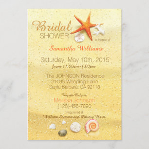 Invitación Beach Sand Seashell Beach Bridal Shower