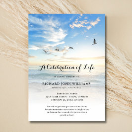Invitación Beach Seaside Ocean Celebration of Life Funeral bl