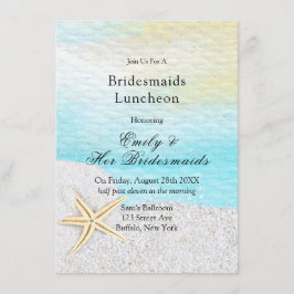 Invitación Beach Seaside White Sand Bridesmaids Luncheon
