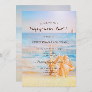 Invitación Beach,Seastar,Compromiso con las conchas marinas