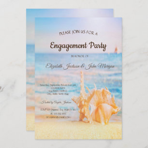 Invitación Beach,Seastar,Compromiso con las conchas marinas