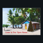 Invitación Beach Shack Under the Palms at Navidades<br><div class="desc">Navidades con un giro...   artículos de vacaciones de temática tropical para aquellos de nosotros que vivimos en climas más cálidos y no veremos nieve en persona durante las vacaciones. ¡Los Navidades son un espíritu,  no una temperatura!</div>