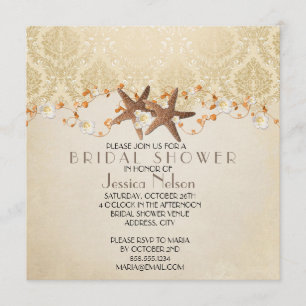 Invitación Beach Starfish Bridal Shower