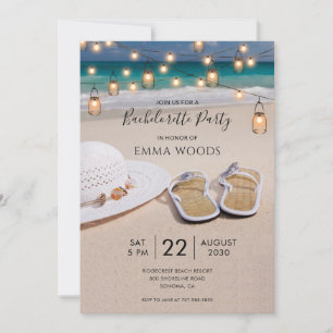 Invitación Beach String Lights Bachelorette Party