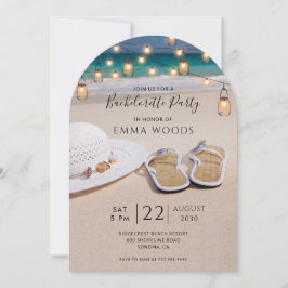 Invitación Beach String Lights Bachelorette Party
