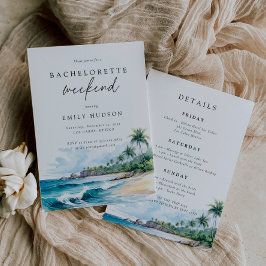 Invitación Beach Summer Bachelorette Weekend Itinerary