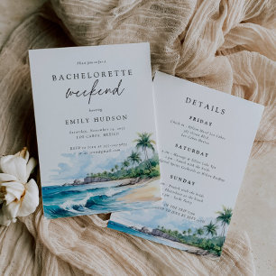 Invitación Beach Summer Bachelorette Weekend Itinerary