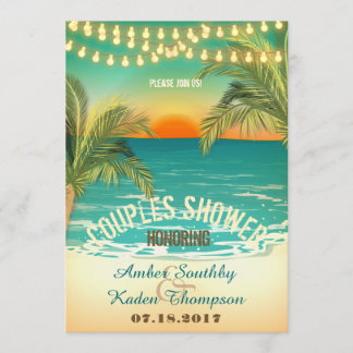 Invitación Beach Sunset Couples Wedding Shower
