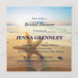 Invitación Beach Sunset Romantic Bridal Shower Cualquier Fies