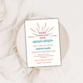 Invitación Beach Sunshine Here Viene The Son Baby Shower