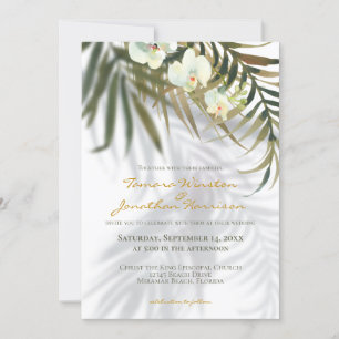 Invitación Beach Tropical All In One Palms Shadows Boda