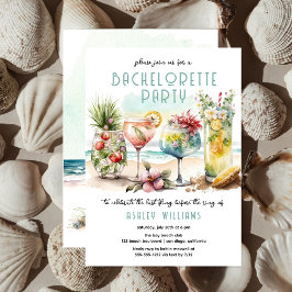 Invitación Beach Tropical Cocktails Bachelorette Party