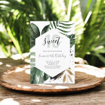 Invitación Beach Tropical Green Birthday Sweet 16<br><div class="desc">Invitación de verano tropical Sweet 16.</div>