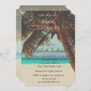 Invitación Beach Tropical, Palm Bridal Shower