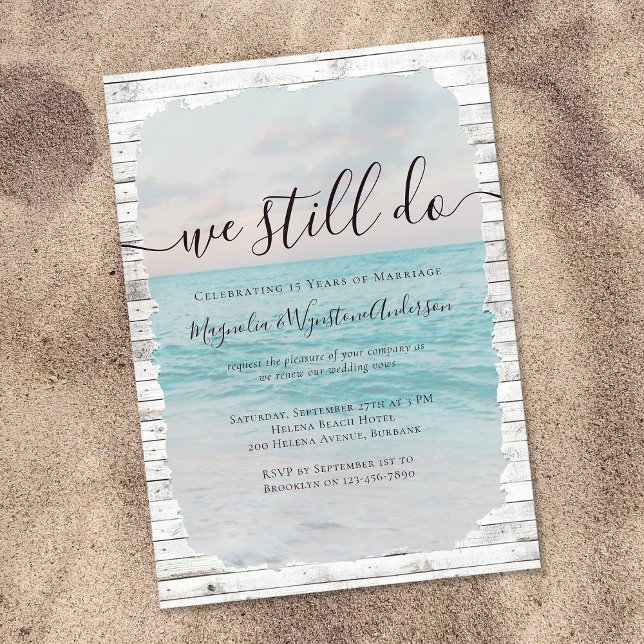 Invitación Beach Vow Renovation Seguimos Haciendo Boda (Subido por el creador)