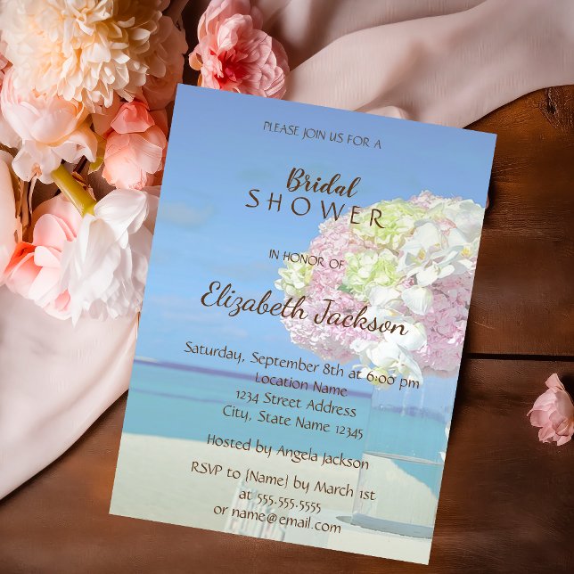 Invitación Beach Wedding Floral Bridal Shower (Subido por el creador)