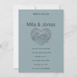 Invitación Beach Wedding Invitation Coastal Boho Waves