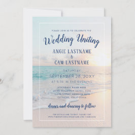 Invitación Beach Wedding Sunset Sunrise Sandy Ocean