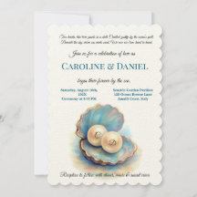 Beach Wedls Pearls Shell elegante tema del océano