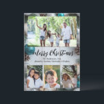 Invitación Beach Whitewash Turquoise 4-Photo Merry Christmas<br><div class="desc">Elegante y elegante Navidades turquesa de color azul-verde playa con ramas de pino, conos de pino, conchas, arena, hermosos adornos y madera blanca. Con un fotomontaje de montaje de 4 retratos familiares en orientación vertical y horizontal rectangular. Impresionante tarjeta de felicitación de vacaciones a todo color con una variedad de...</div>