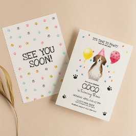 Invitación Beagle deja a un perro repleto de cachorro de cump