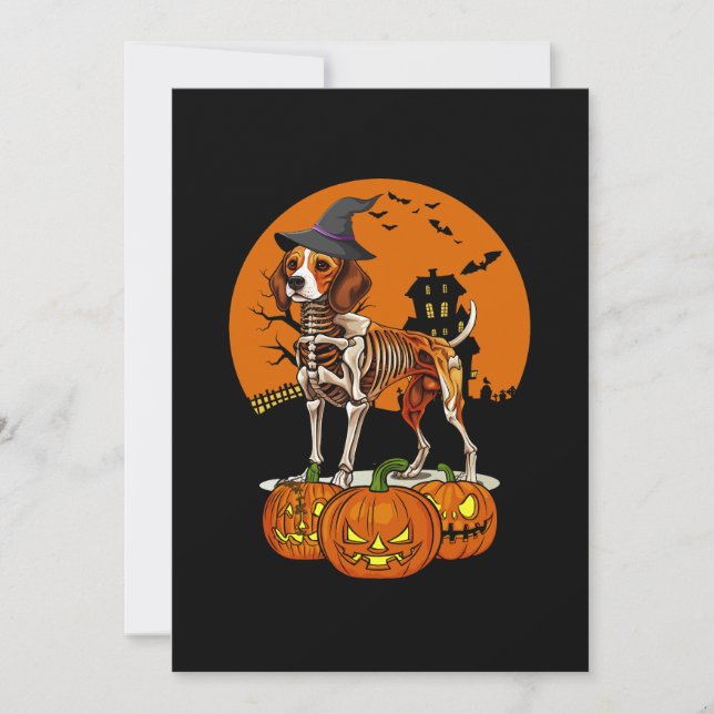 Invitación Beagle Dog Halloween (Anverso)