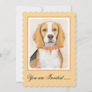Invitación Beagle Hound Dog Pintura original de animales