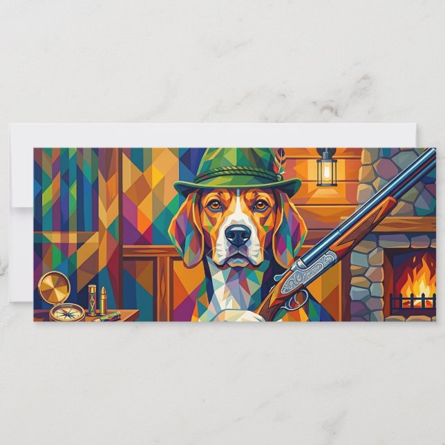 Invitación Beagle Jäger Pop Art – Moderner Jagdhund (Anverso)