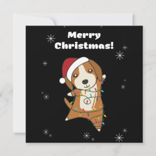 Invitación Beagle Merry Christmas Winter Animals Dog