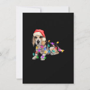 Invitación Beagle Santa Christmas Tree enciende la Navidad Bo